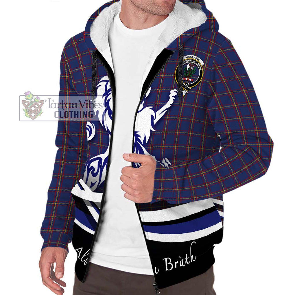 MacLaine of Lochbuie Tartan Sherpa Hoodie with Alba Gu Brath Regal Lion Emblem Unisex S - Tartanvibesclothing Shop