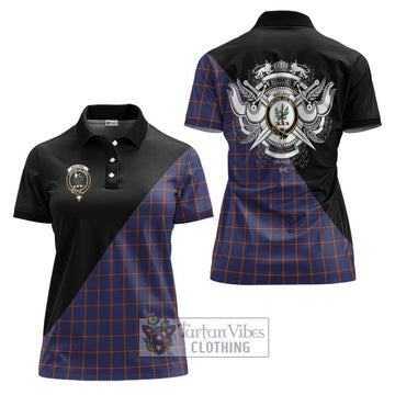 MacLaine of Lochbuie Tartan Women's Polo Shirt with Family Crest and Military Logo Style