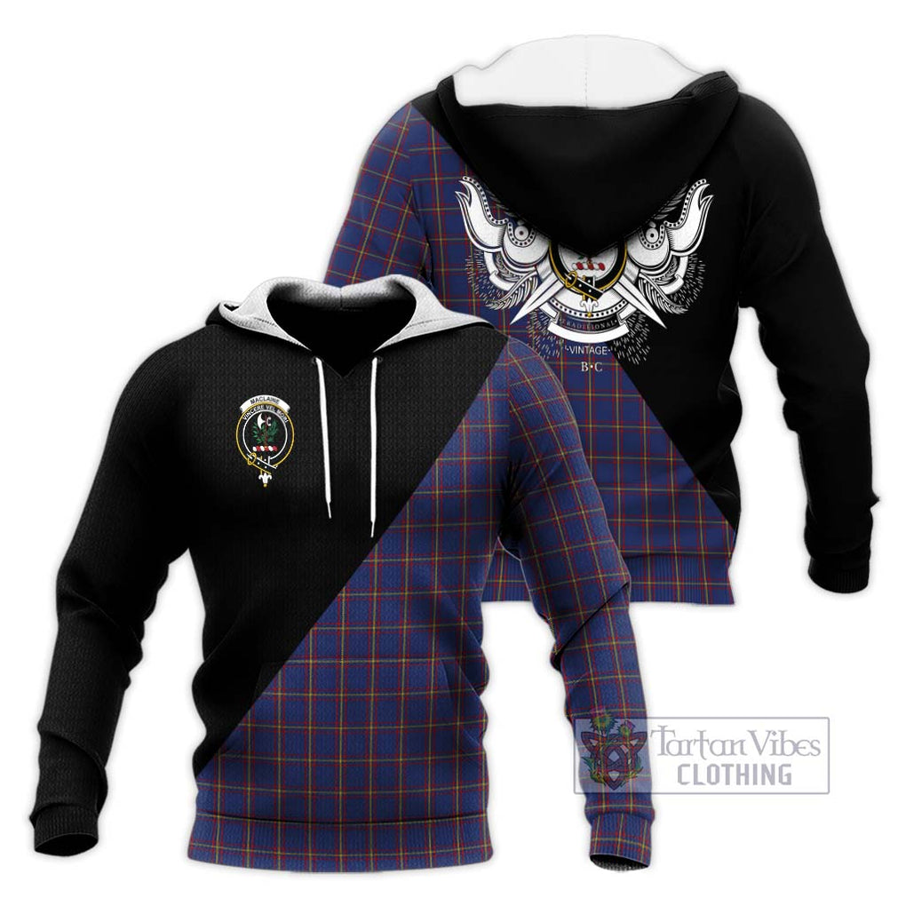 MacLaine of Lochbuie Tartan Knitted Hoodie with Family Crest and Military Logo Style Unisex Knitted Pullover Hoodie - Tartanvibesclothing Shop