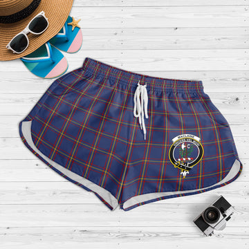 MacLaine of Lochbuie Tartan Womens Shorts with Family Crest