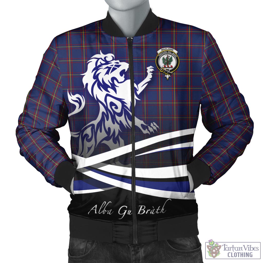 Tartan Vibes Clothing MacLaine of Lochbuie Tartan Bomber Jacket with Alba Gu Brath Regal Lion Emblem