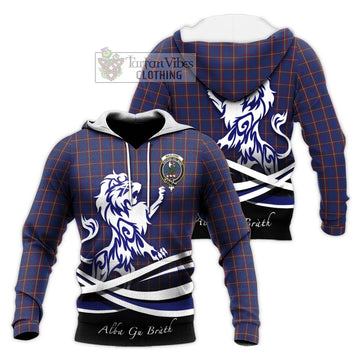 MacLaine of Lochbuie Tartan Knitted Hoodie with Alba Gu Brath Regal Lion Emblem