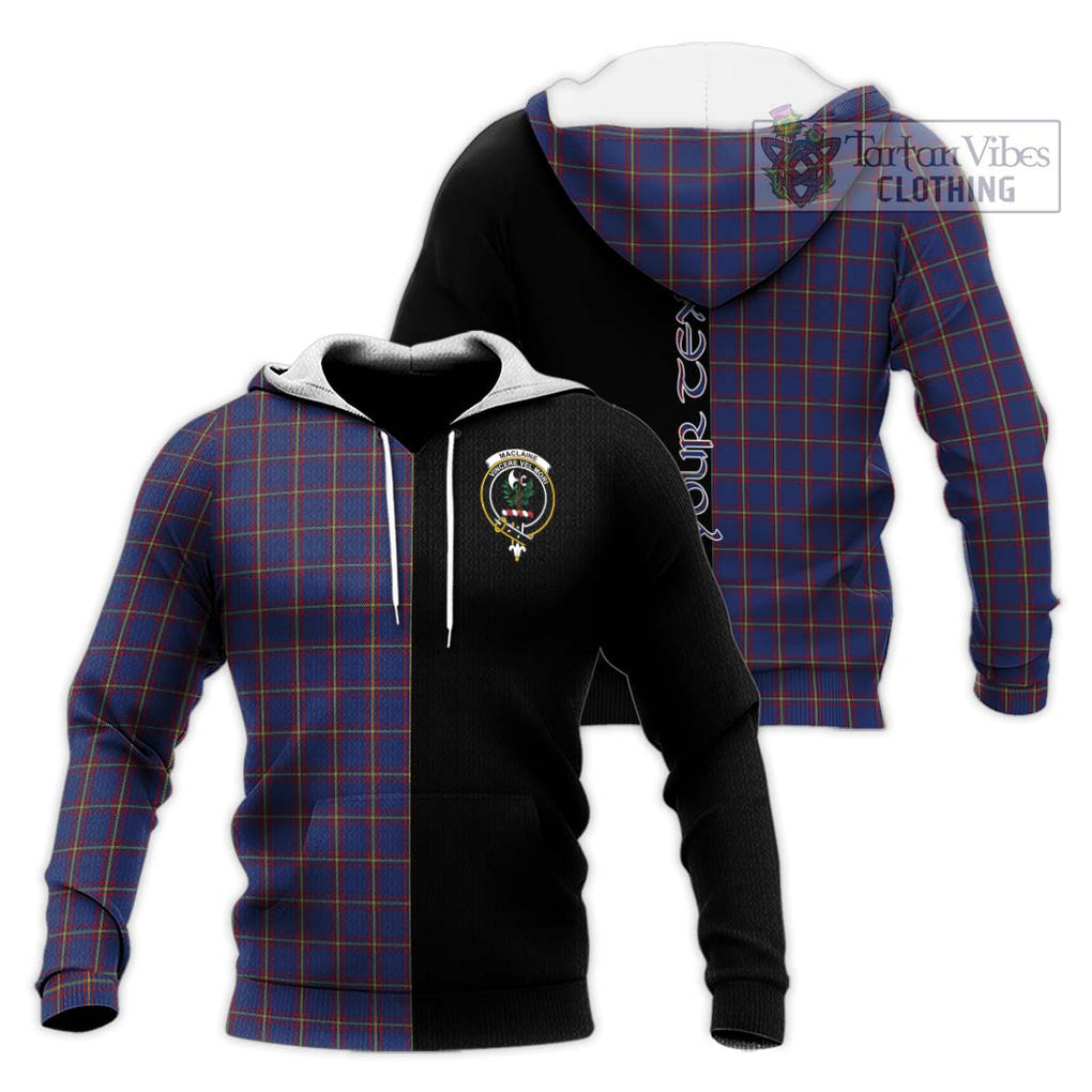 MacLaine of Lochbuie Tartan Knitted Hoodie with Family Crest and Half Of Me Style Unisex Knitted Pullover Hoodie - Tartanvibesclothing Shop