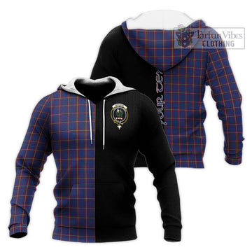 MacLaine of Lochbuie Tartan Knitted Hoodie with Family Crest and Half Of Me Style