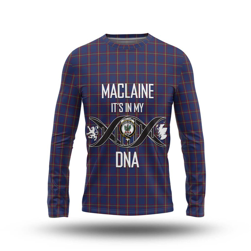 MacLaine of Lochbuie Tartan Long Sleeve T-Shirt with Family Crest DNA In Me Style Unisex - Tartanvibesclothing Shop