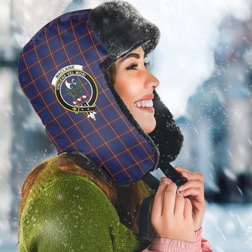 MacLaine of Lochbuie Tartan Winter Trapper Hat with Family Crest