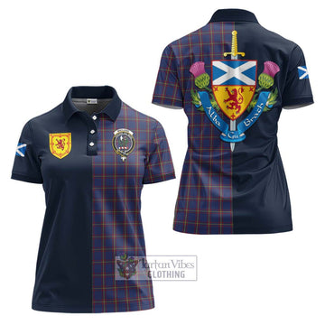 MacLaine of Lochbuie Tartan Women's Polo Shirt Alba with Scottish Lion Royal Arm Half Style