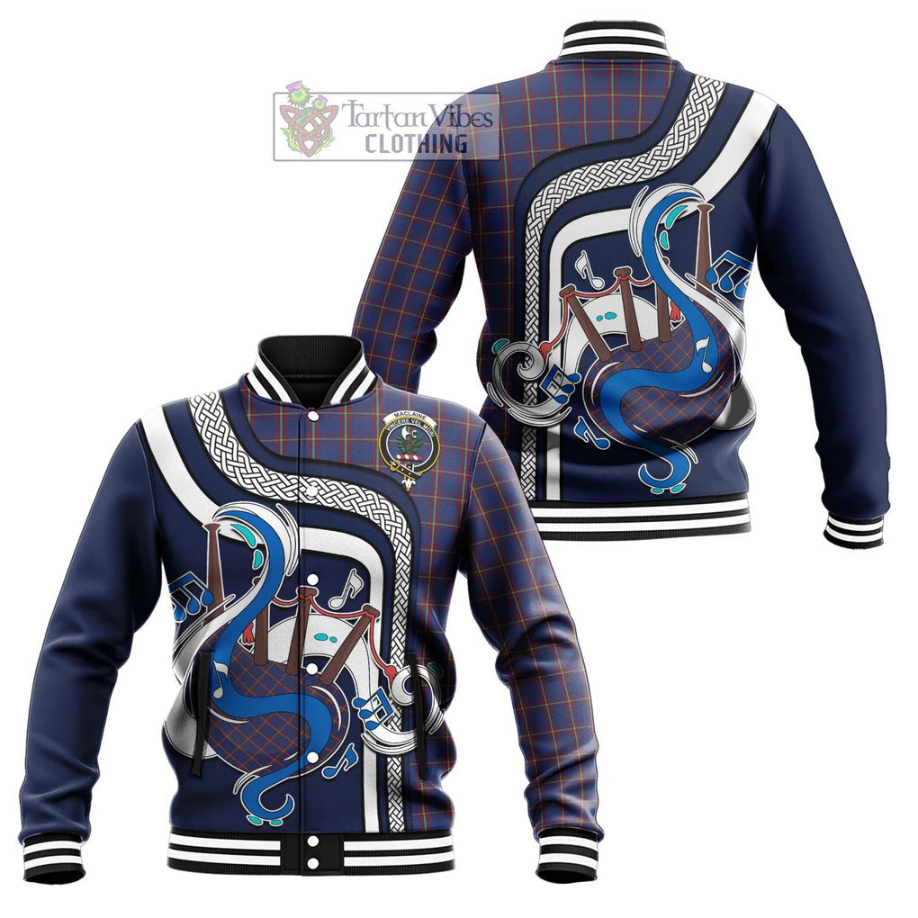 Tartan Vibes Clothing MacLaine of Lochbuie Tartan Baseball Jacket with Epic Bagpipe Style