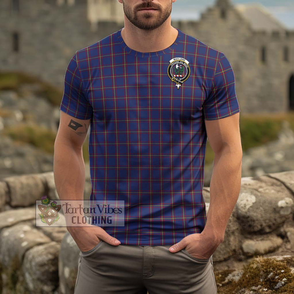 MacLaine of Lochbuie Tartan Cotton T-Shirt with Family Crest Men's Shirt - Tartanvibesclothing Shop