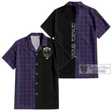 MacLaine of Lochbuie Tartan Short Sleeve Button Shirt with Family Crest and Half Of Me Style