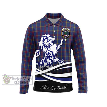 MacLaine of Lochbuie Tartan Long Sleeve Polo Shirt with Alba Gu Brath Regal Lion Emblem