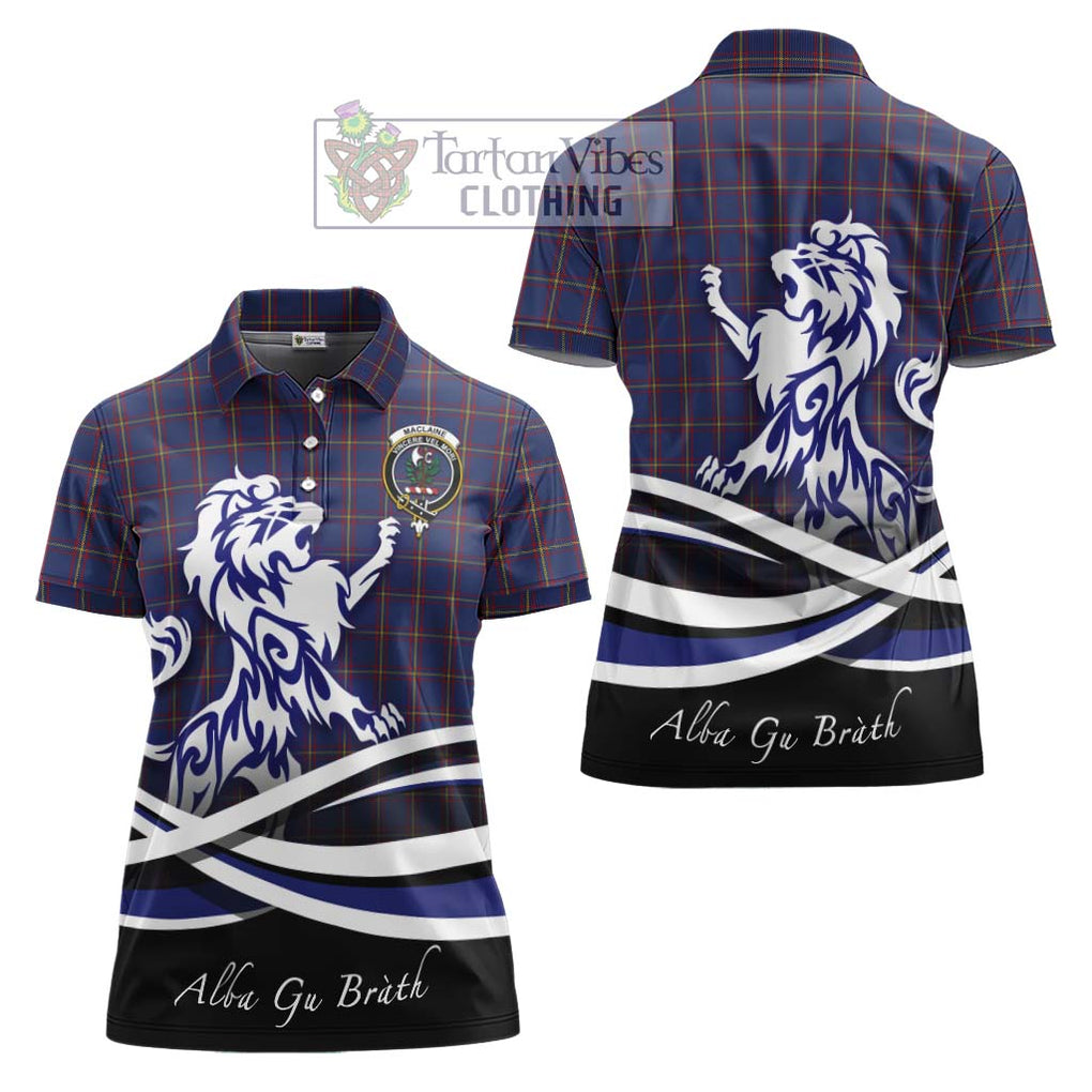 MacLaine of Lochbuie Tartan Women's Polo Shirt with Alba Gu Brath Regal Lion Emblem Women - Tartanvibesclothing Shop