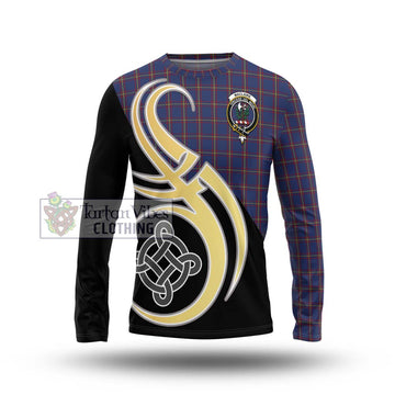 MacLaine of Lochbuie Tartan Long Sleeve T-Shirt with Family Crest and Celtic Symbol Style