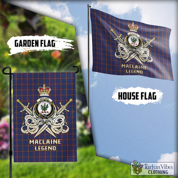 MacLaine of Lochbuie Tartan Flag with Clan Crest and the Golden Sword of Courageous Legacy