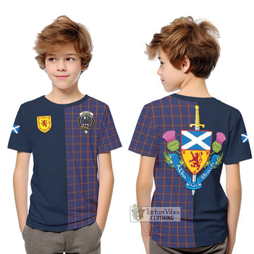 MacLaine of Lochbuie Tartan Kid T-Shirt Alba with Scottish Lion Royal Arm Half Style