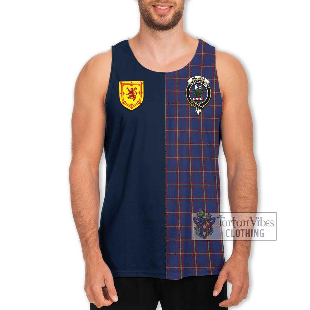 Tartan Vibes Clothing MacLaine of Lochbuie Tartan Men's Tank Top with Scottish Lion Royal Arm Half Style