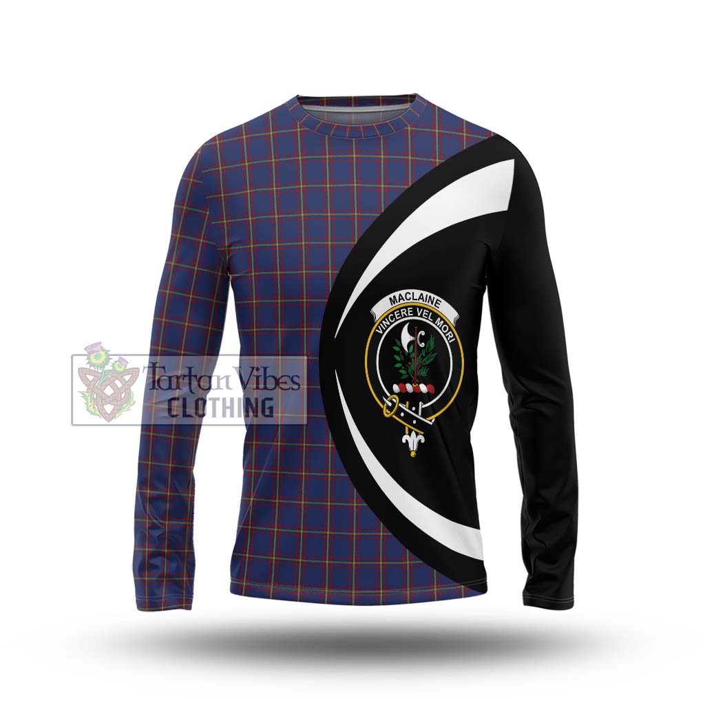 MacLaine of Lochbuie Tartan Long Sleeve T-Shirt with Family Crest Circle Style Unisex - Tartan Vibes Clothing