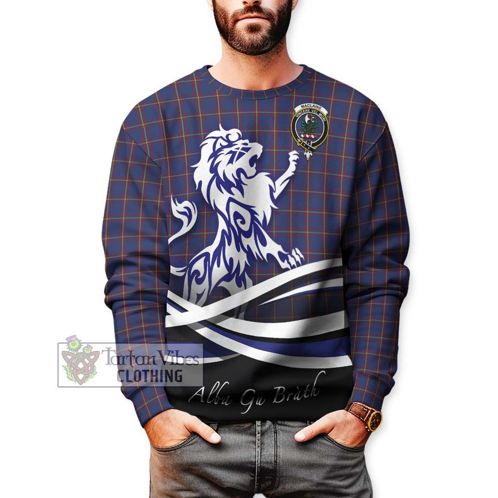 MacLaine of Lochbuie Tartan Sweatshirt with Alba Gu Brath Regal Lion Emblem Unisex - Tartanvibesclothing Shop