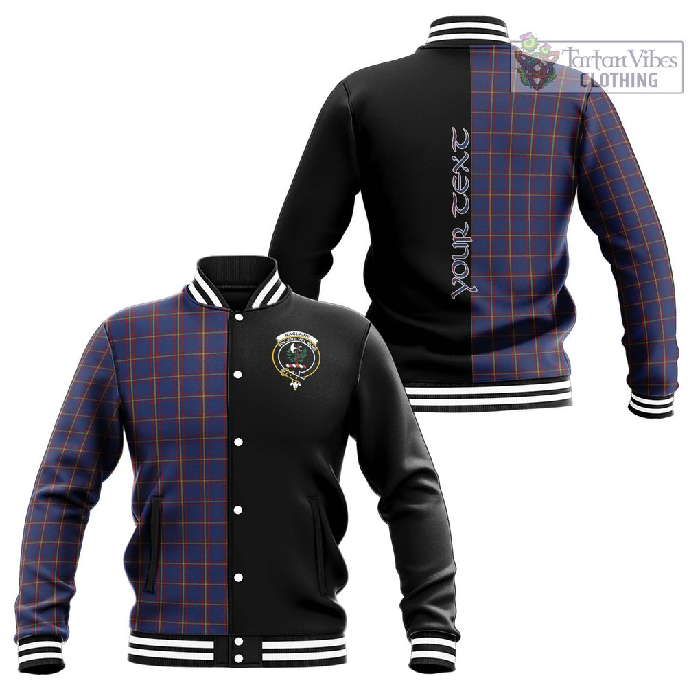 MacLaine of Lochbuie Tartan Baseball Jacket with Family Crest and Half Of Me Style Unisex - Tartanvibesclothing Shop