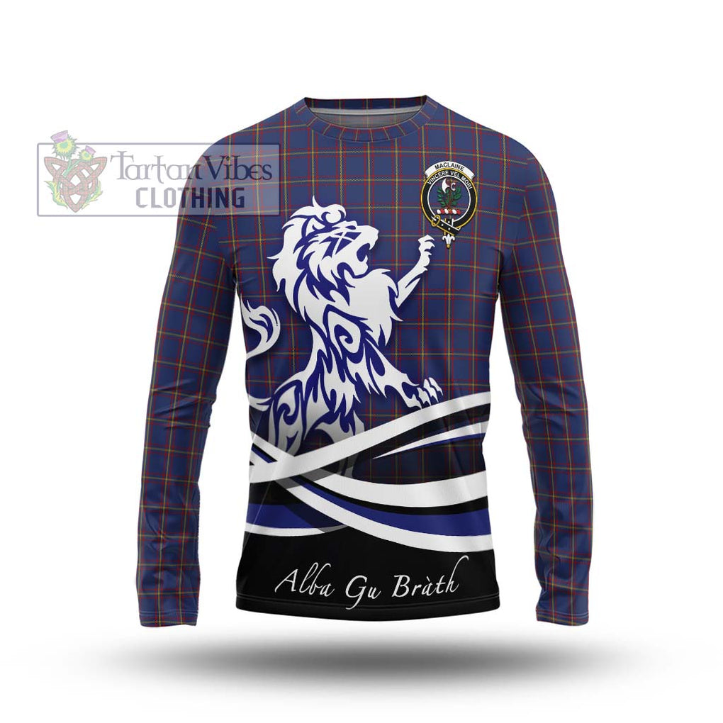 MacLaine of Lochbuie Tartan Long Sleeve T-Shirt with Alba Gu Brath Regal Lion Emblem Unisex - Tartanvibesclothing Shop