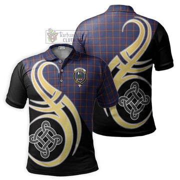 MacLaine of Lochbuie Tartan Polo Shirt with Family Crest and Celtic Symbol Style