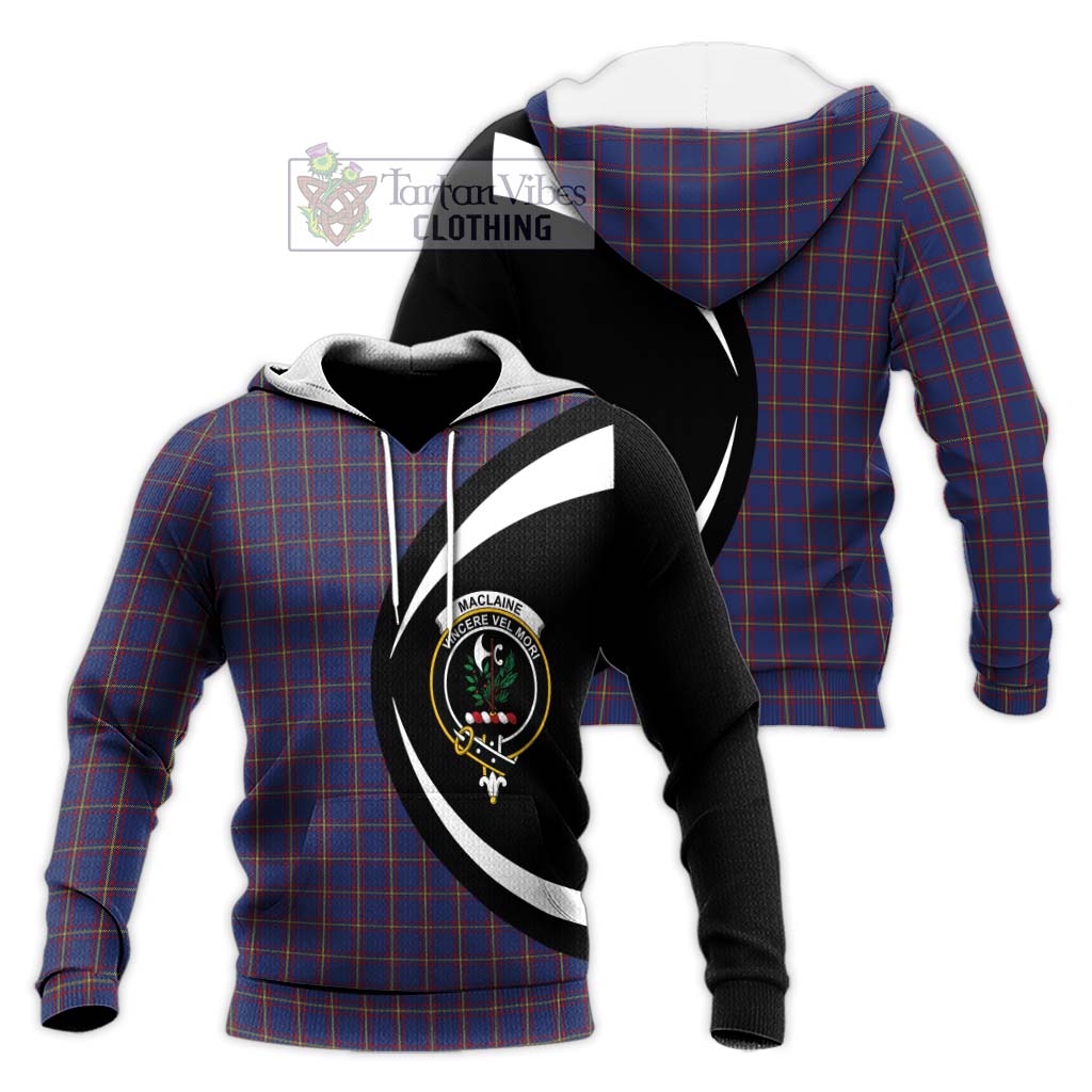 MacLaine of Lochbuie Tartan Knitted Hoodie with Family Crest Circle Style Unisex Knitted Pullover Hoodie - Tartan Vibes Clothing