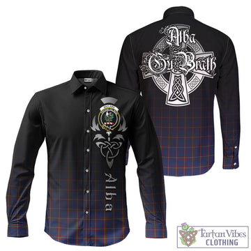 MacLaine of Lochbuie Tartan Long Sleeve Button Up Featuring Alba Gu Brath Family Crest Celtic Inspired