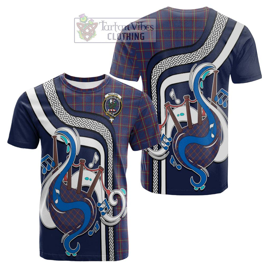 Tartan Vibes Clothing MacLaine of Lochbuie Tartan Cotton T-shirt with Epic Bagpipe Style