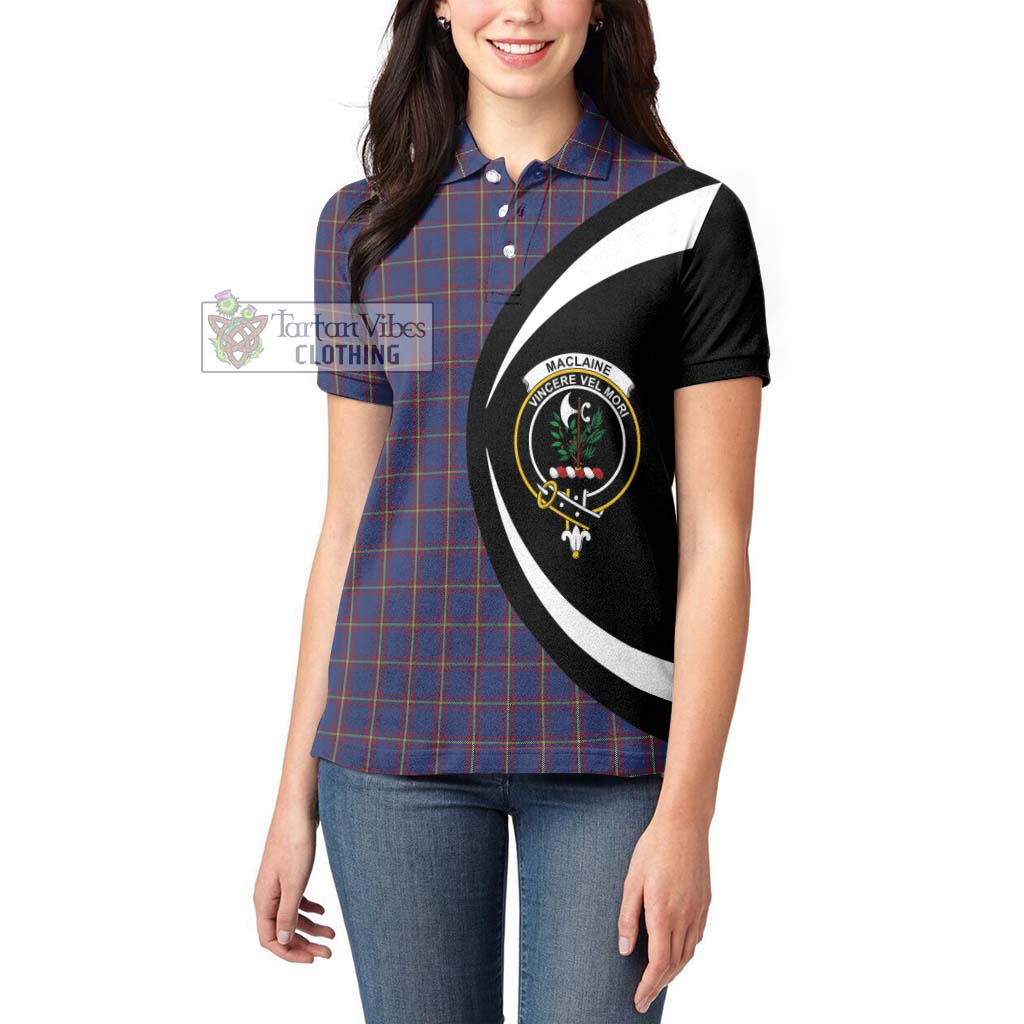 MacLaine of Lochbuie Tartan Women's Polo Shirt with Family Crest Circle Style - Tartan Vibes Clothing