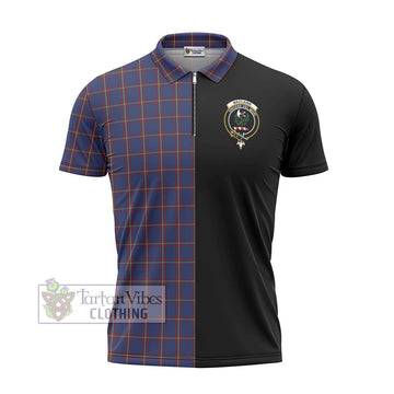 MacLaine of Lochbuie Tartan Zipper Polo Shirt with Family Crest and Half Of Me Style