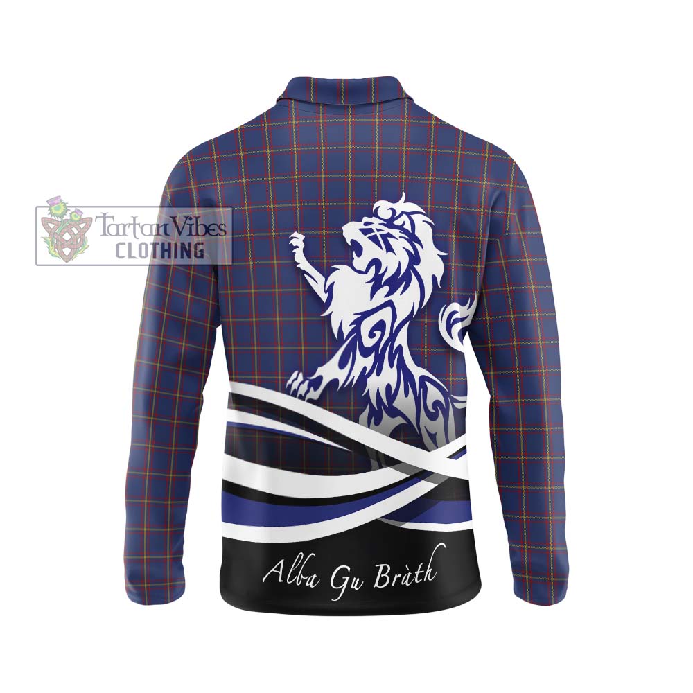 MacLaine of Lochbuie Tartan Long Sleeve Polo Shirt with Alba Gu Brath Regal Lion Emblem - Tartanvibesclothing Shop