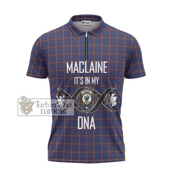 MacLaine of Lochbuie Tartan Zipper Polo Shirt with Family Crest DNA In Me Style