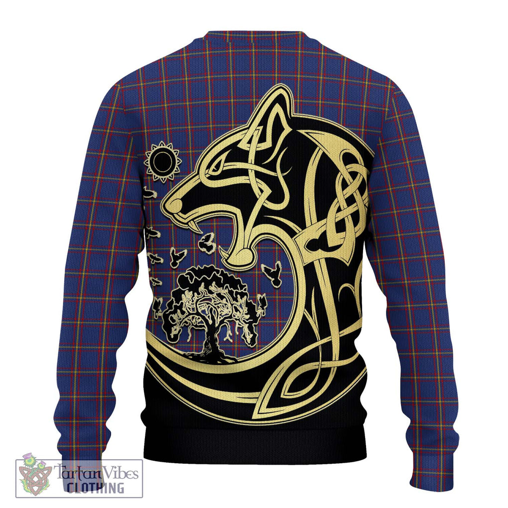 MacLaine of Lochbuie Tartan Knitted Sweater with Family Crest Celtic Wolf Style - Tartan Vibes Clothing