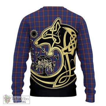 MacLaine of Lochbuie Tartan Ugly Sweater with Family Crest Celtic Wolf Style