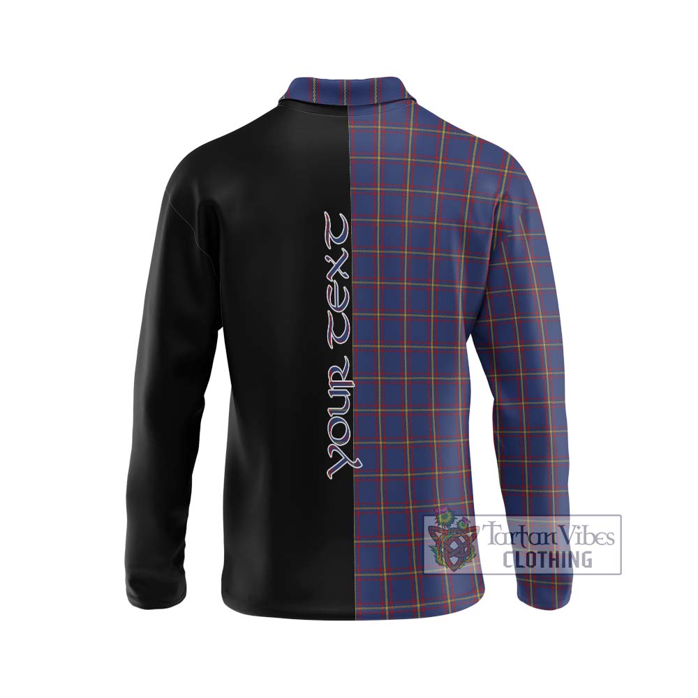 MacLaine of Lochbuie Tartan Long Sleeve Polo Shirt with Family Crest and Half Of Me Style - Tartanvibesclothing Shop