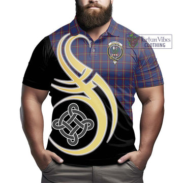 MacLaine of Lochbuie Tartan Polo Shirt with Family Crest and Celtic Symbol Style