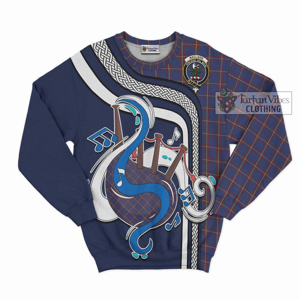 Tartan Vibes Clothing MacLaine of Lochbuie Tartan Sweatshirt with Epic Bagpipe Style