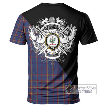 MacLaine of Lochbuie Tartan T-Shirt with Family Crest and Military Logo Style