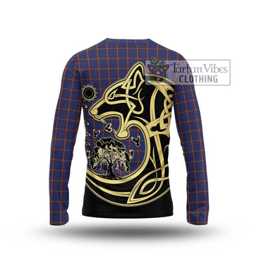 MacLaine of Lochbuie Tartan Long Sleeve T-Shirt with Family Crest Celtic Wolf Style