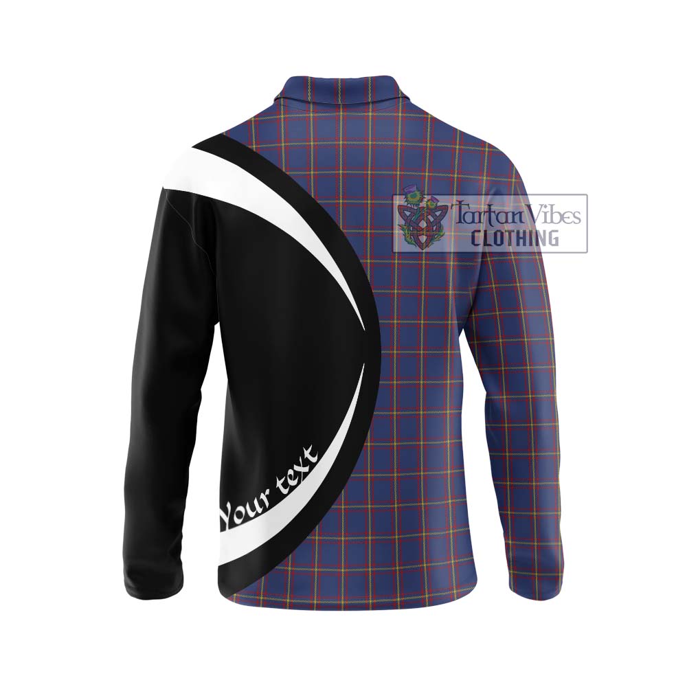 MacLaine of Lochbuie Tartan Long Sleeve Polo Shirt with Family Crest Circle Style - Tartan Vibes Clothing