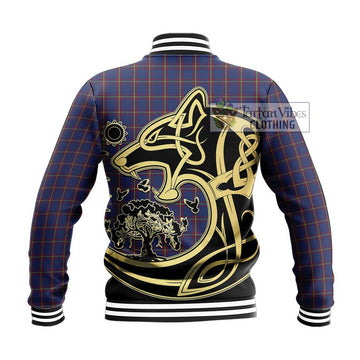 MacLaine of Lochbuie Tartan Baseball Jacket with Family Crest Celtic Wolf Style