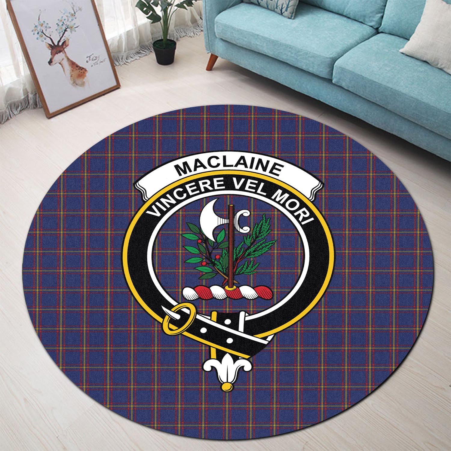 maclaine-of-lochbuie-tartan-round-rug-with-family-crest