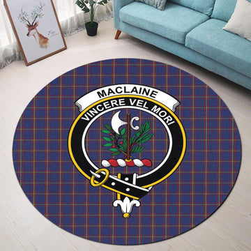 MacLaine of Lochbuie Tartan Round Rug with Family Crest