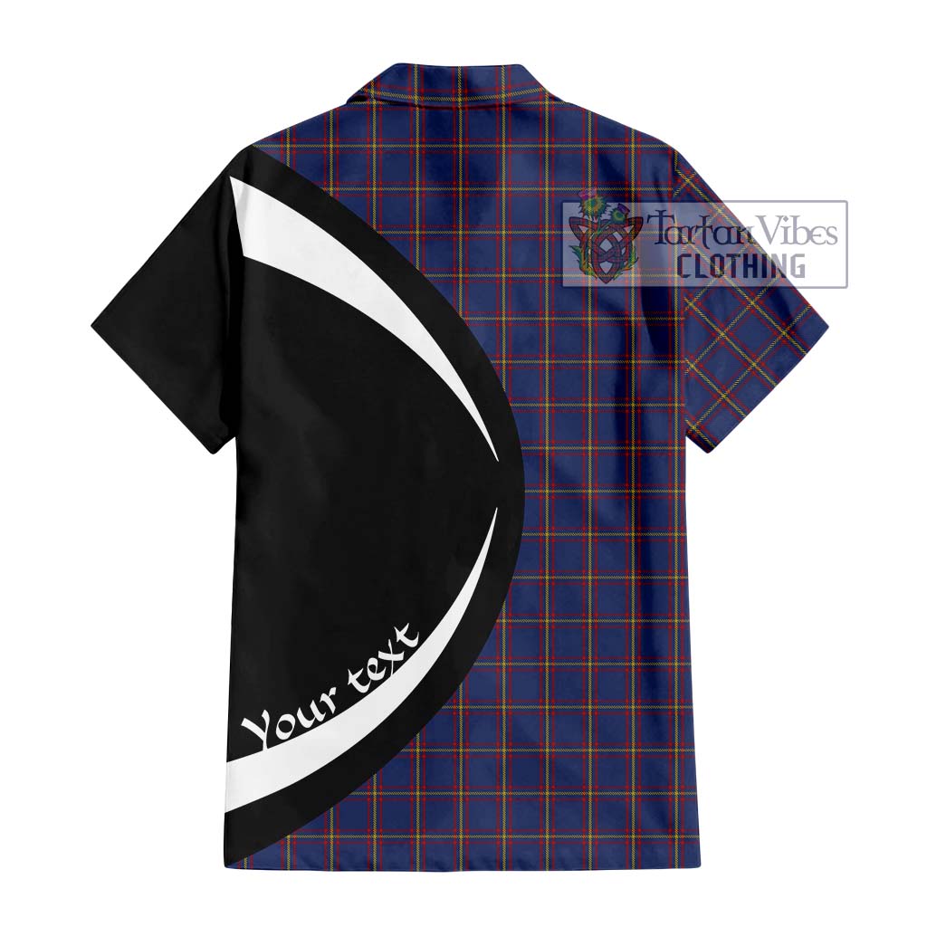 MacLaine of Lochbuie Tartan Short Sleeve Button Up with Family Crest Circle Style - Tartan Vibes Clothing