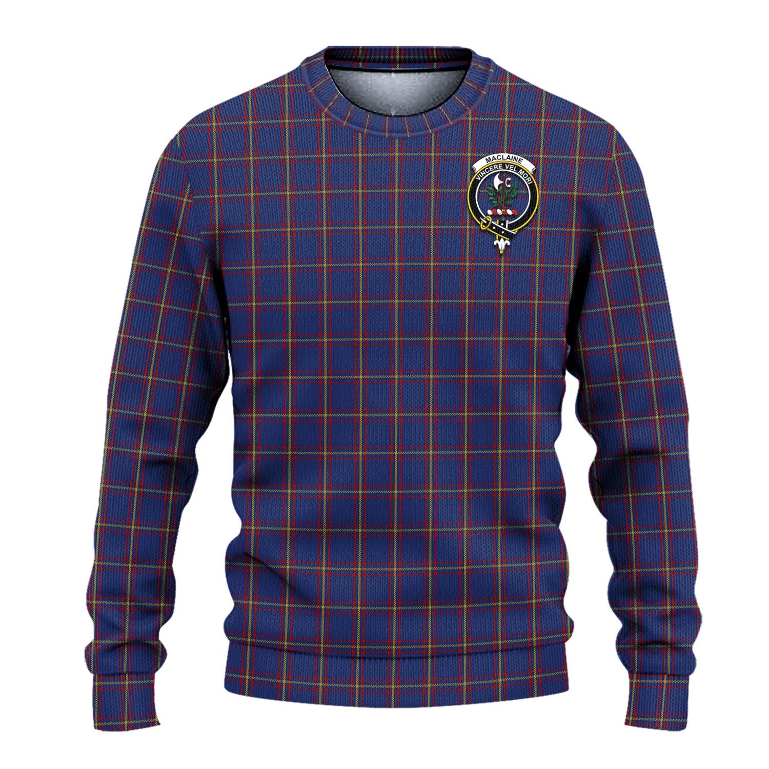 MacLaine of Lochbuie Tartan Knitted Sweater with Family Crest - Tartanvibesclothing