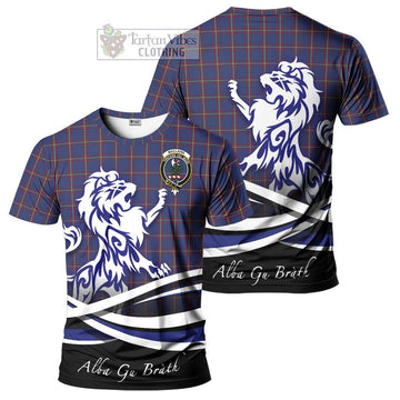 MacLaine of Lochbuie Tartan Cotton T-shirt with Alba Gu Brath Regal Lion Emblem