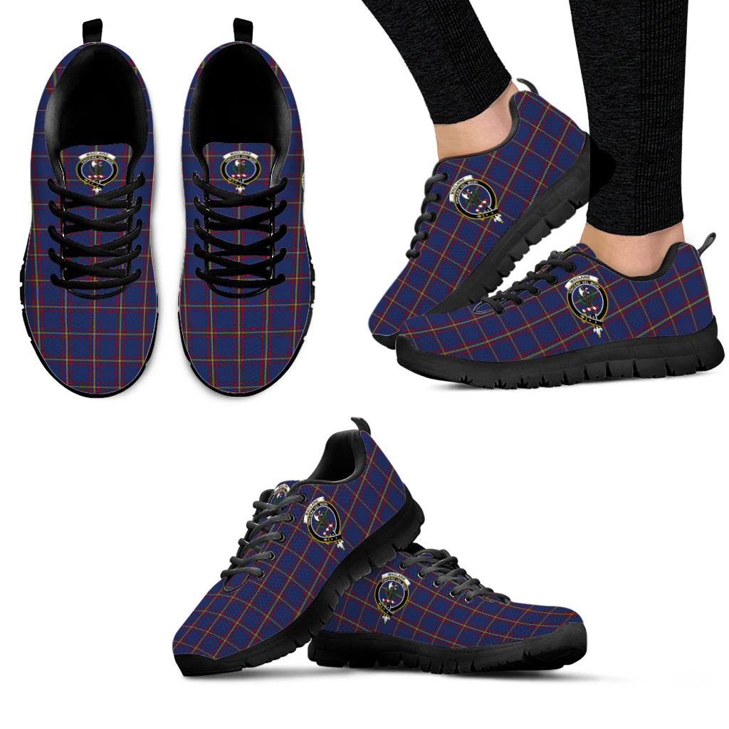 MacLaine of Lochbuie Tartan Sneakers with Family Crest - Tartan Vibes Clothing