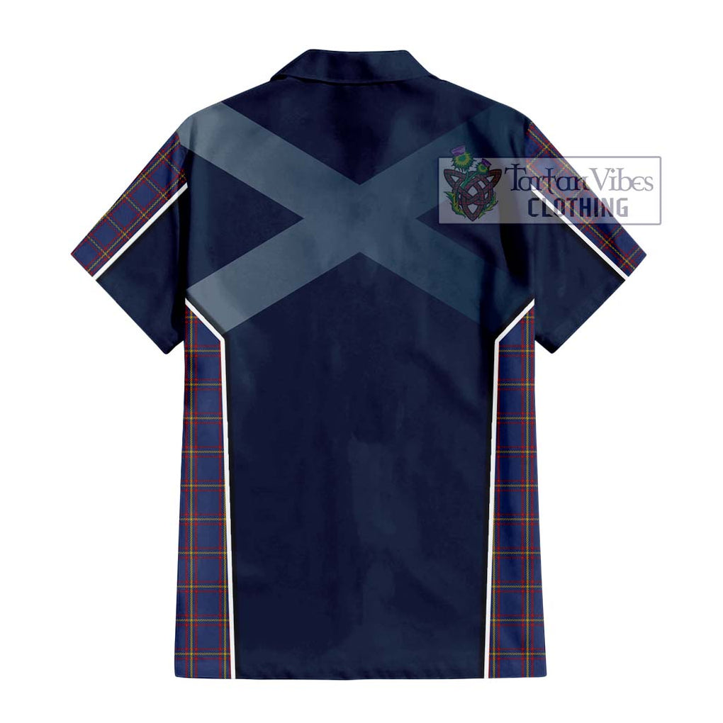 MacLaine of Lochbuie Tartan Short Sleeve Button Shirt with Family Crest and Lion Rampant Vibes Sport Style - Tartan Vibes Clothing