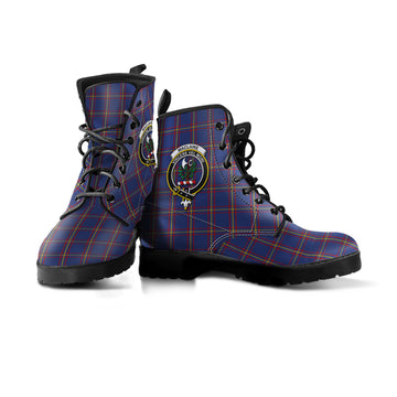 MacLaine of Lochbuie Tartan Leather Boots with Family Crest