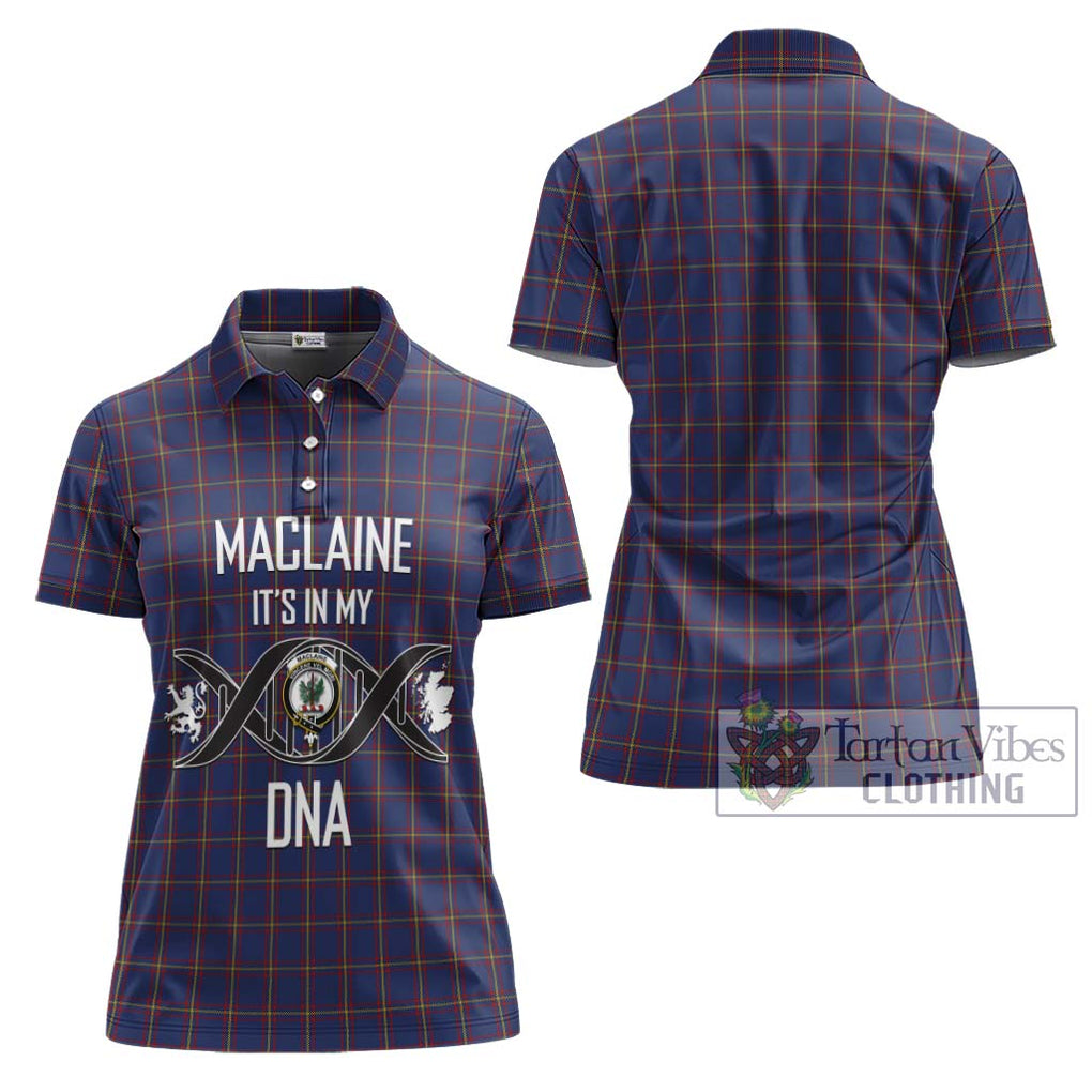 MacLaine of Lochbuie Tartan Women's Polo Shirt with Family Crest DNA In Me Style - Tartanvibesclothing Shop